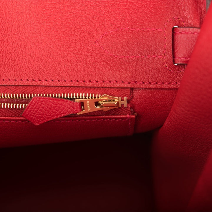 Hermes Birkin 30 Rouge Casaque Epsom Gold Hardware