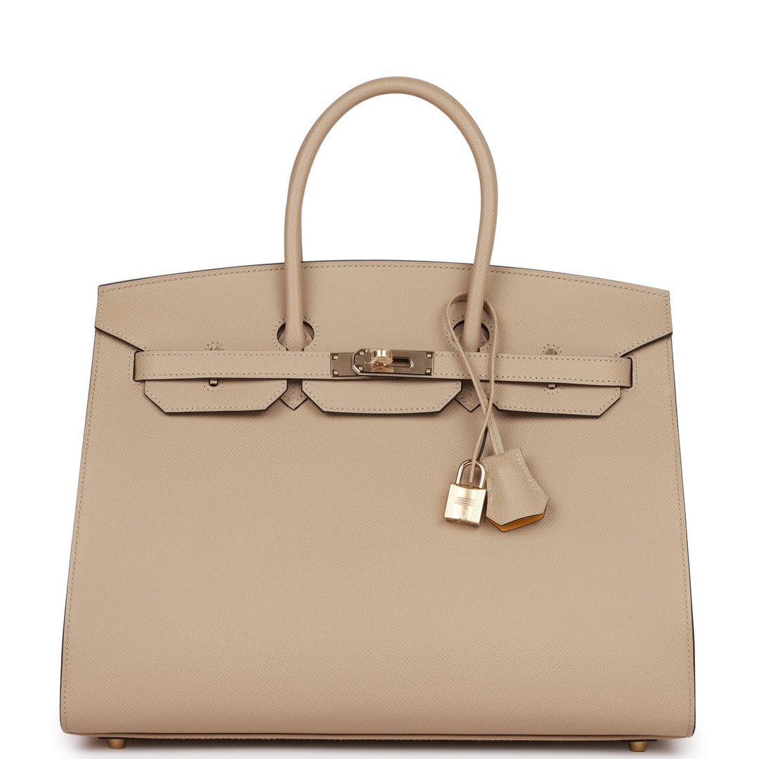 top quality Hermes Special Order (HSS) Birkin Sellier 35 Trench and Jaune Ambre Verso Epsom Permabrass Hardware