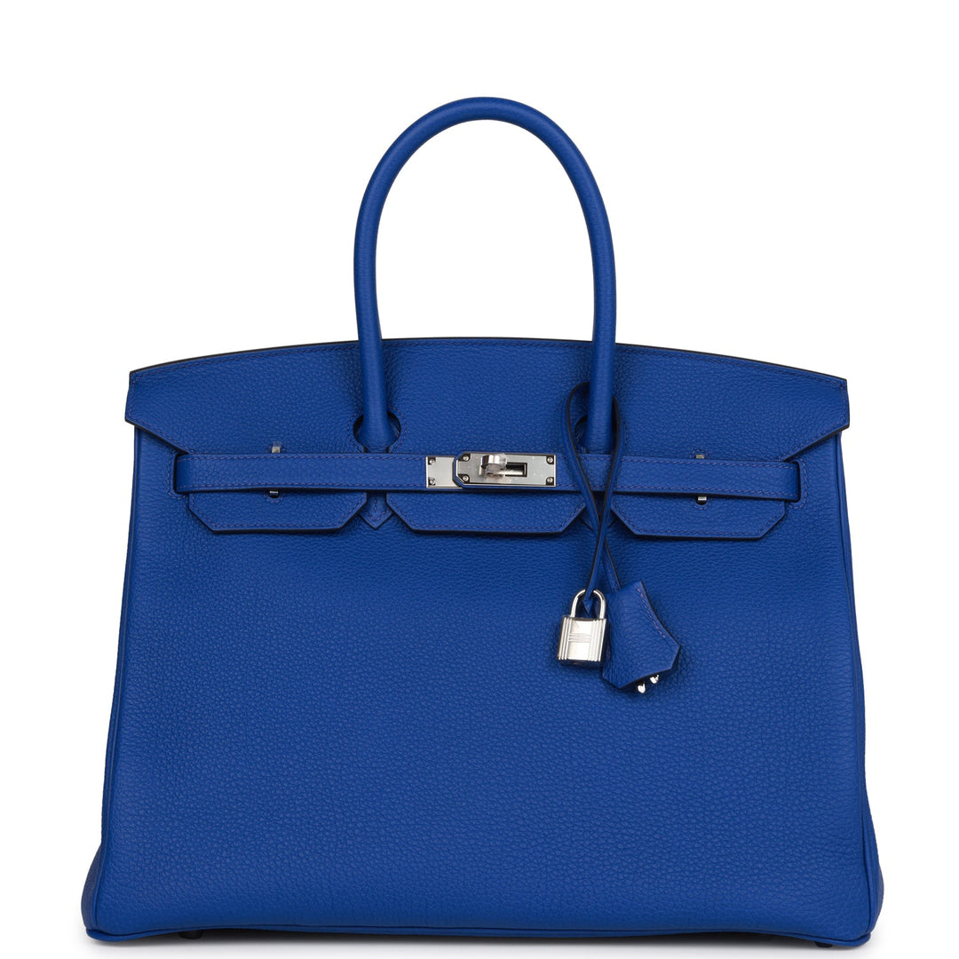 top quality Hermes Birkin 35 Bleu Royal Togo Palladium Hardware