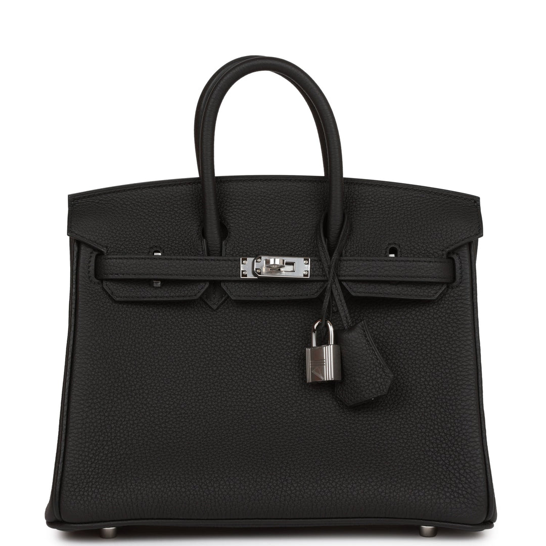 top quality Hermes Birkin 25 Black Togo Palladium Hardware
