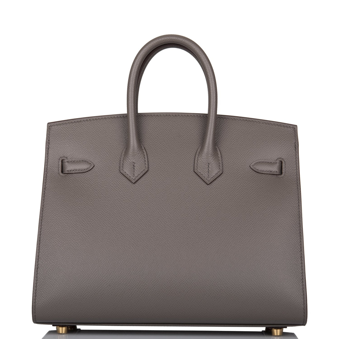 Top quality Hermes Birkin Sellier 25 Etain Epsom Gold Hardware