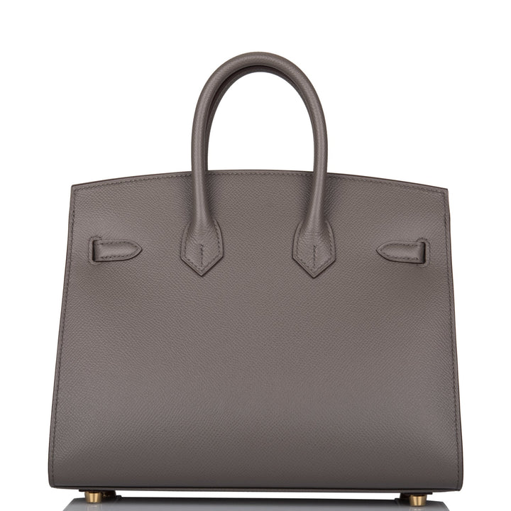 Top quality Hermes Birkin Sellier 25 Etain Epsom Gold Hardware