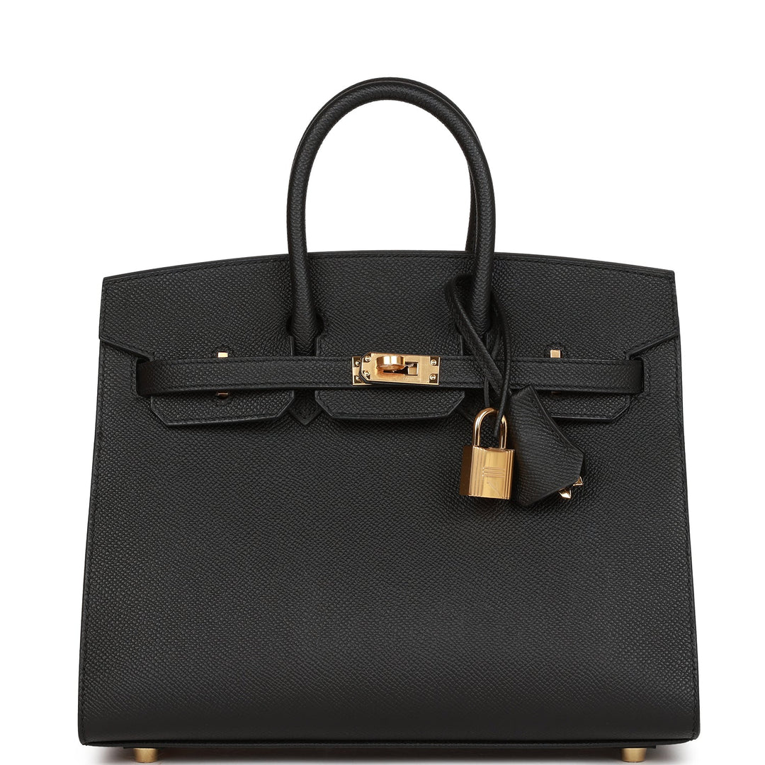 top quality Hermes Birkin Sellier 25 Black Epsom Gold Hardware