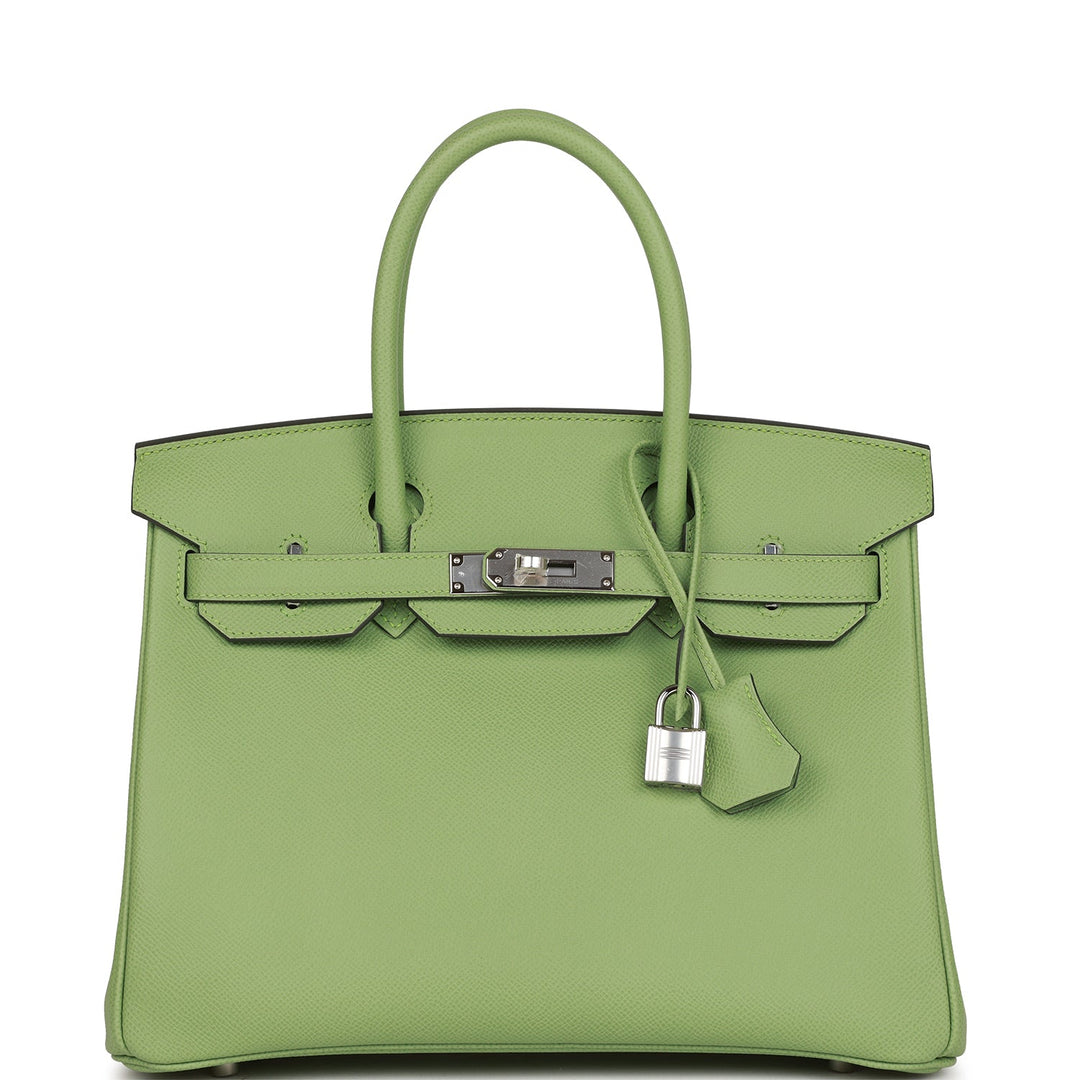 top quality Hermes Birkin 30 Vert Criquet Epsom Palladium Hardware