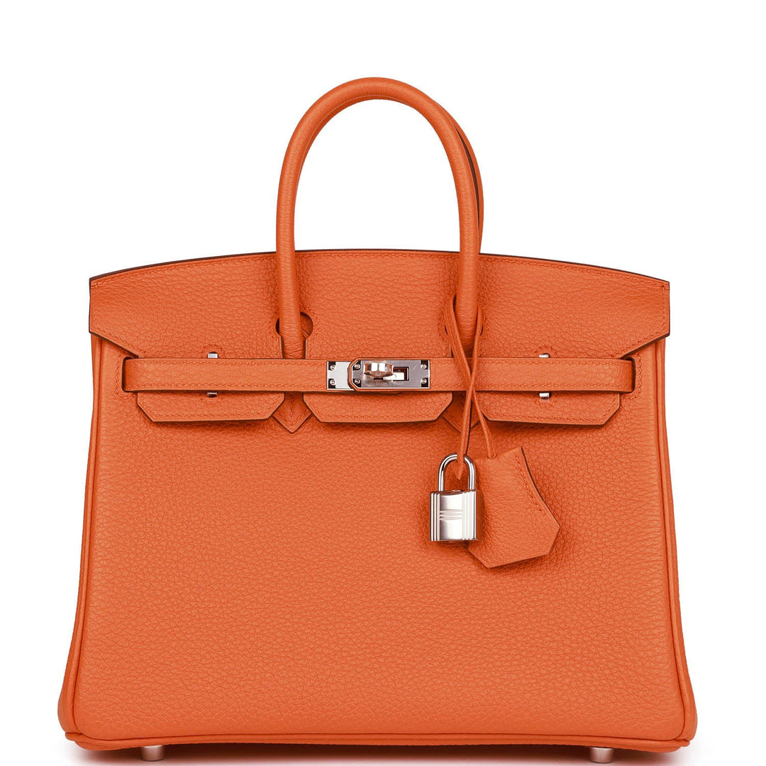 top quality Hermes Birkin 25 Orange Togo Palladium Hardware
