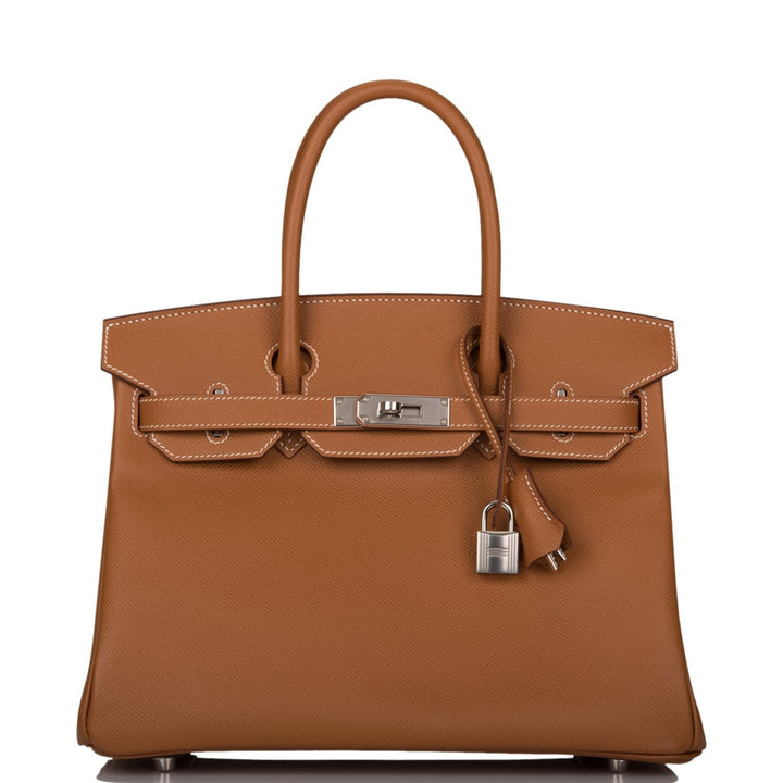 Top quality Hermes Birkin 30 Gold Epsom Palladium Hardware