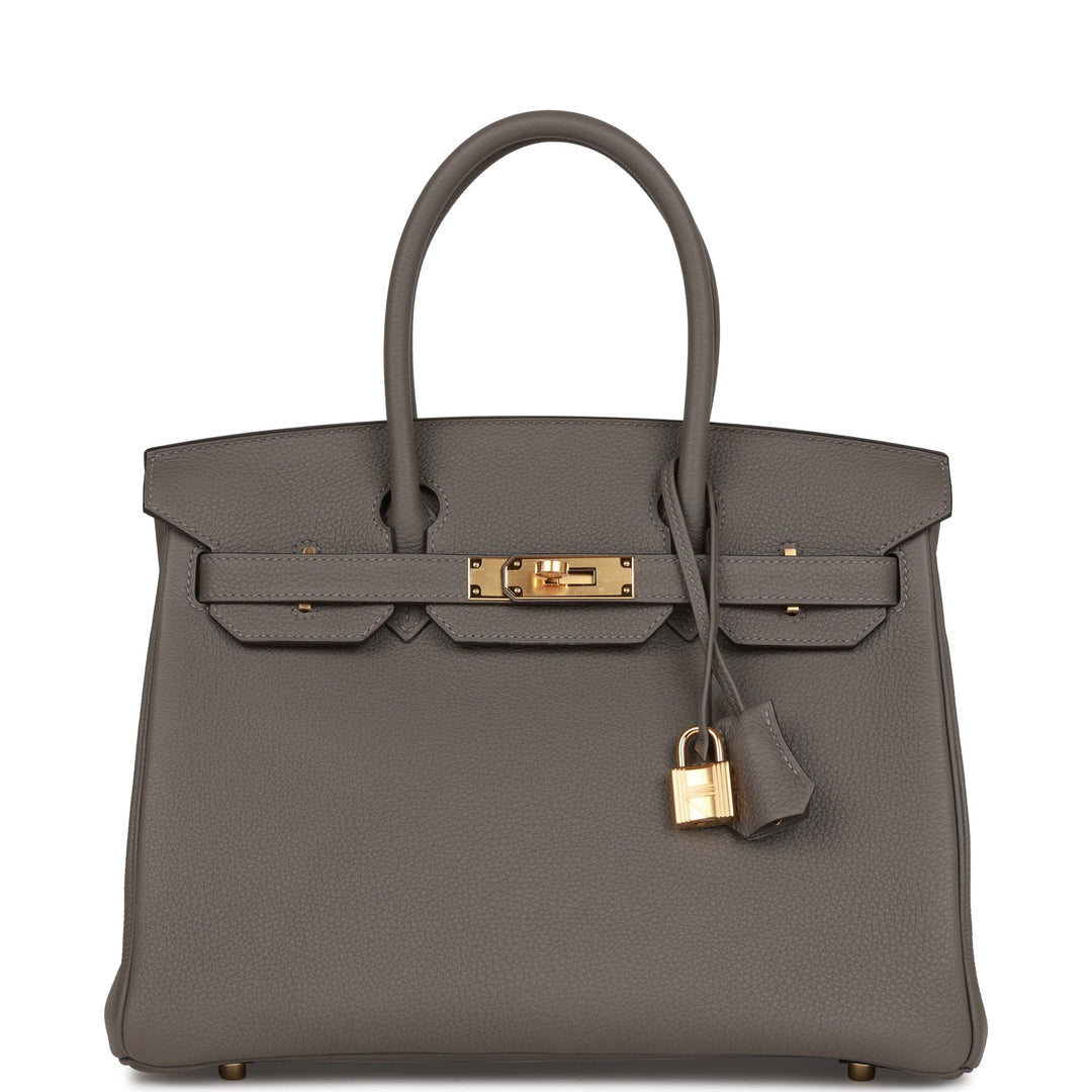 top quality Hermes Birkin 30 Gris Meyer Togo Gold Hardware