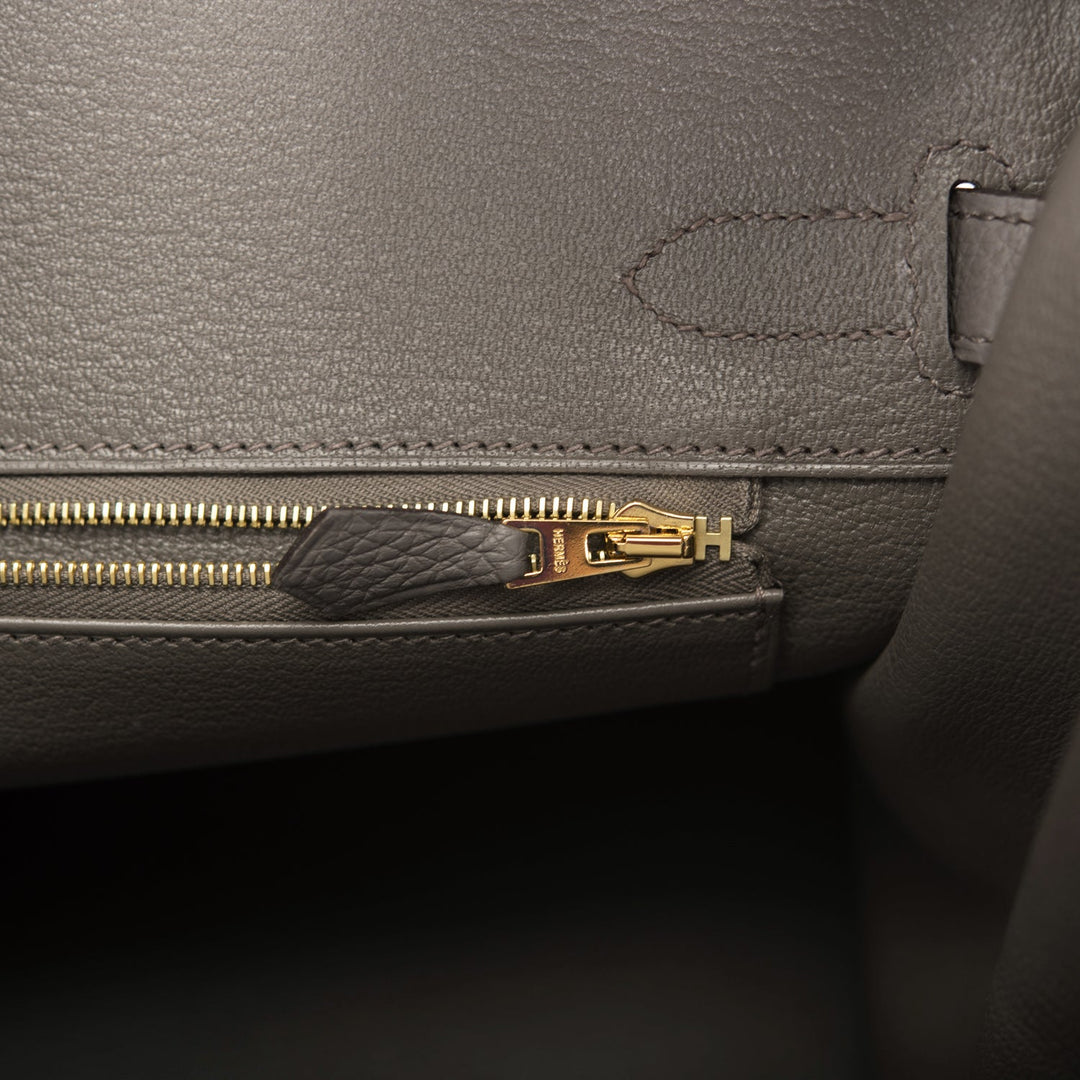 Hermes Birkin 30 Etain Togo Gold Hardware