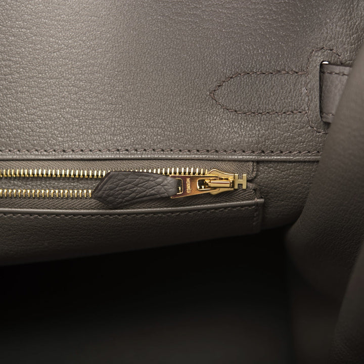 Hermes Birkin 30 Etain Togo Gold Hardware