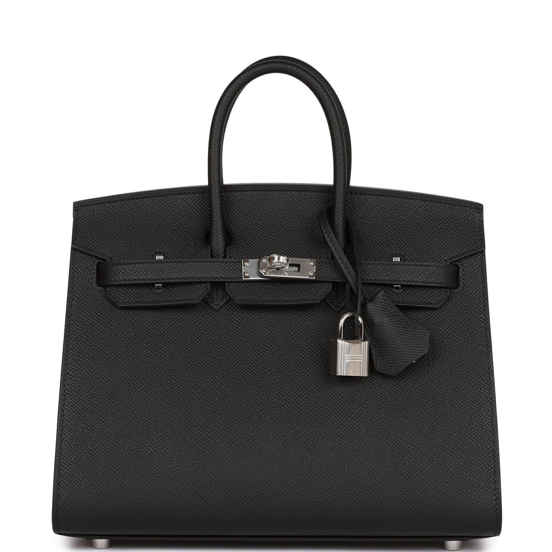top quality Hermes Birkin Sellier 25 Black Epsom Palladium Hardware