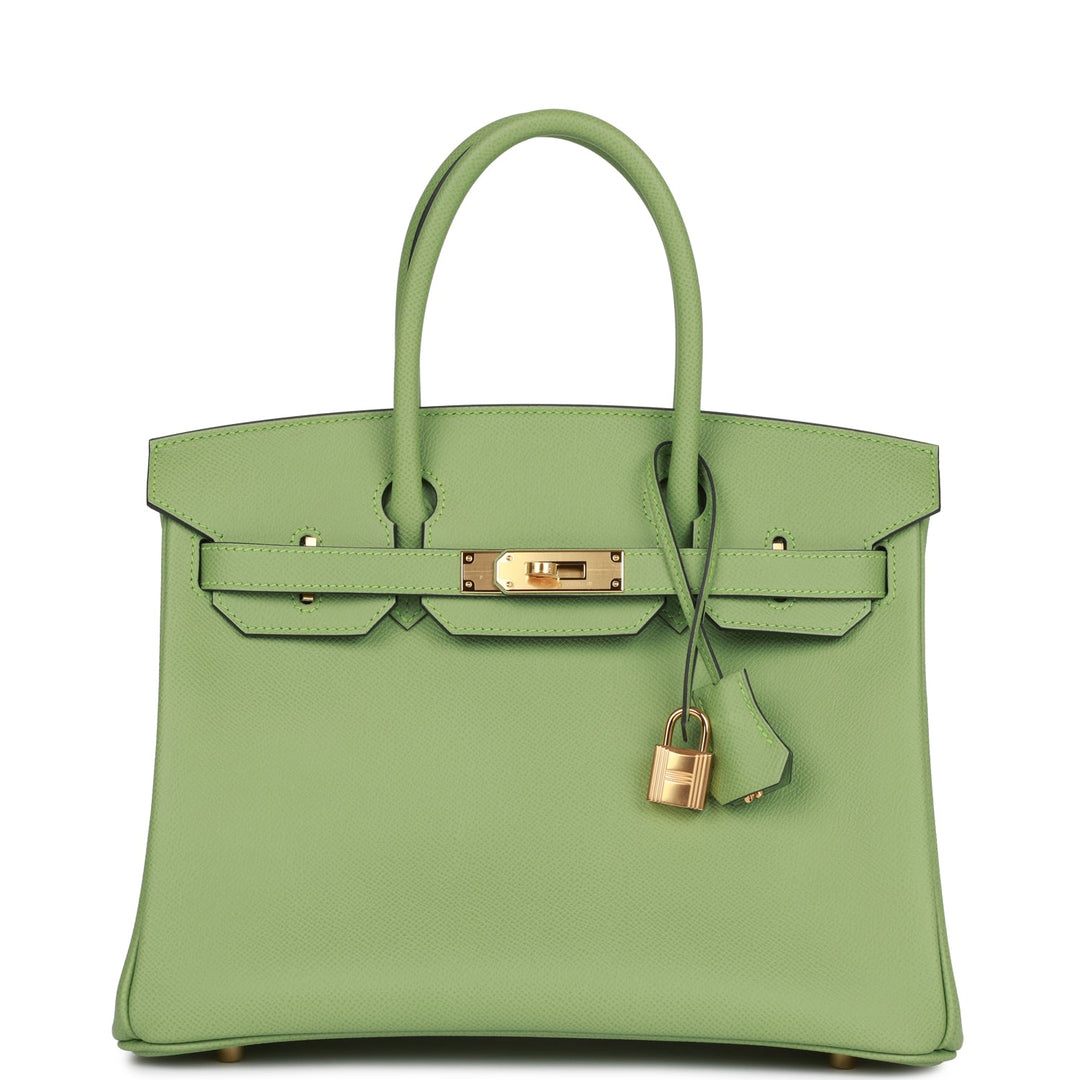 Top quality Hermes Birkin 30 Vert Criquet Epsom Gold Hardware