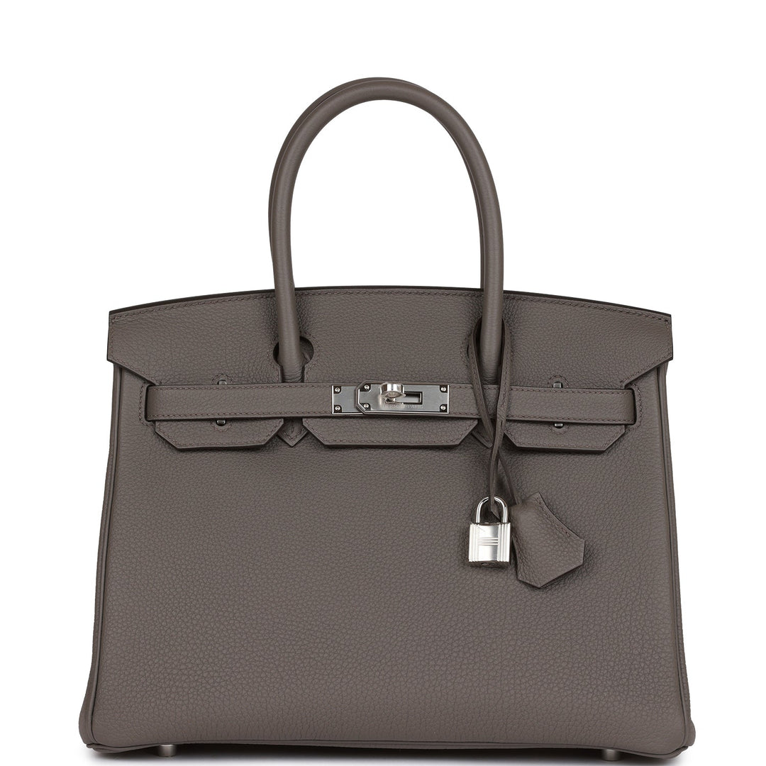 top quality Hermes Birkin 30 Etain Togo Palladium Hardware