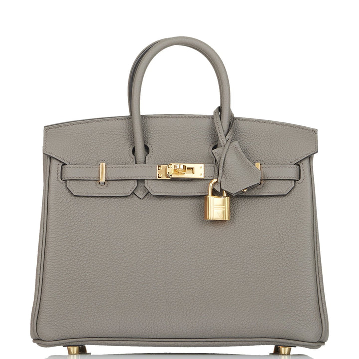 Top quality Hermes Birkin 25 Etain Togo Gold Hardware