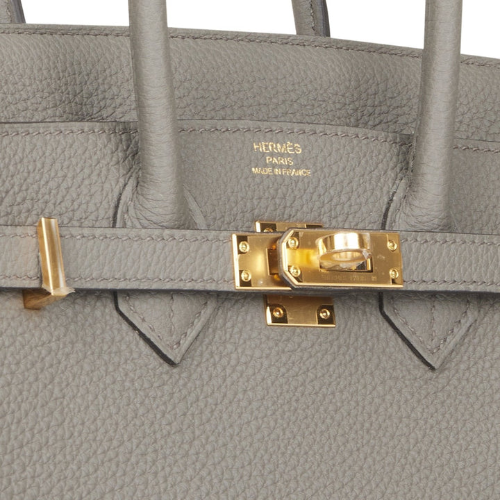 Top quality Hermes Birkin 25 Etain Togo Gold Hardware