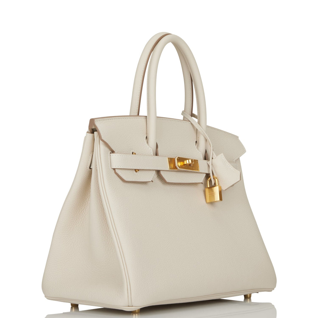 Top quality Hermes Birkin 30 Craie Togo Gold Hardware