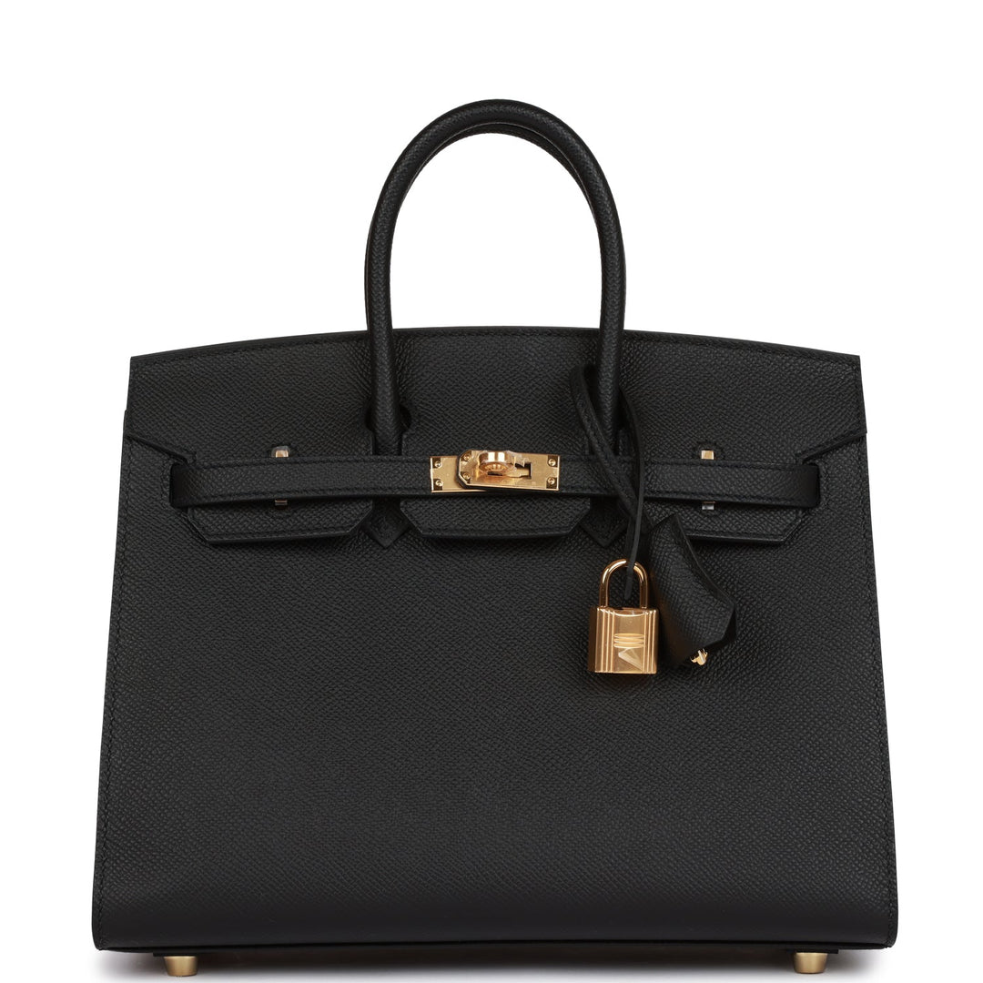 top quality Hermes Birkin Sellier 25 Black Epsom Gold Hardware