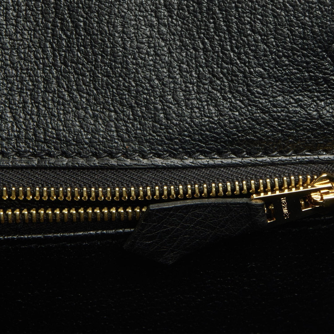 Hermes Birkin 25 Black Ostrich Rose Gold Hardware