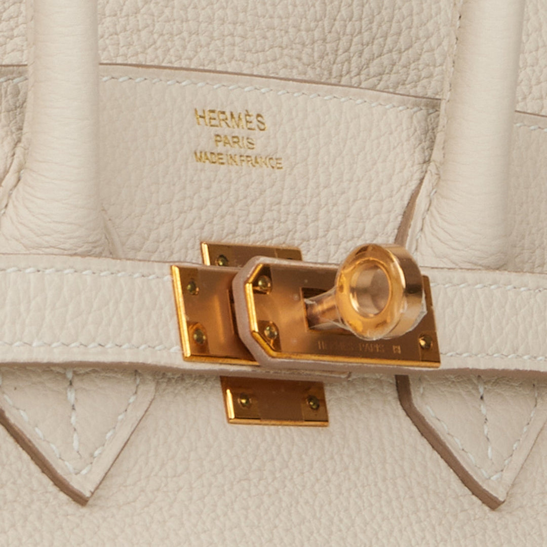 Hermes Birkin 25 Craie Togo Rose Gold Hardware