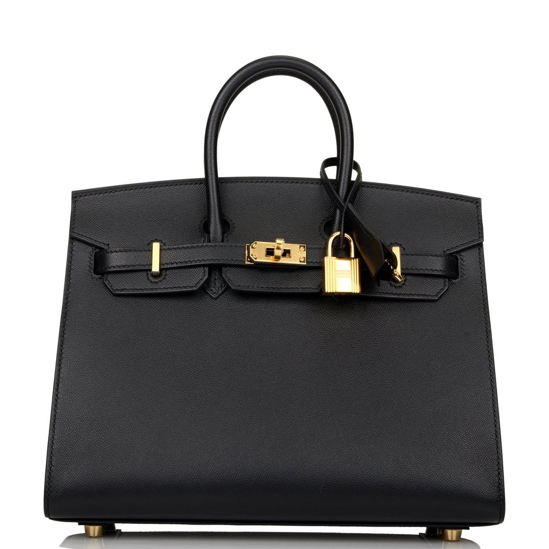 Hermes Birkin 25 Sellier Black Madame Gold Hardware