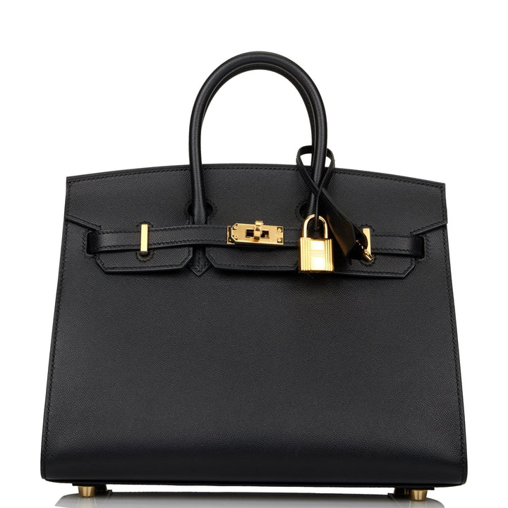 Hermes Birkin 25 Sellier Black Madame Gold Hardware