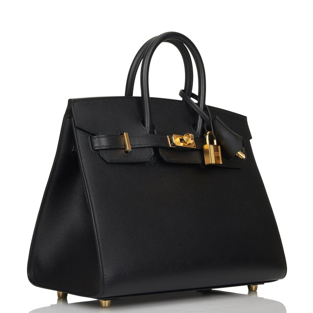 Hermes Birkin 25 Sellier Black Madame Gold Hardware