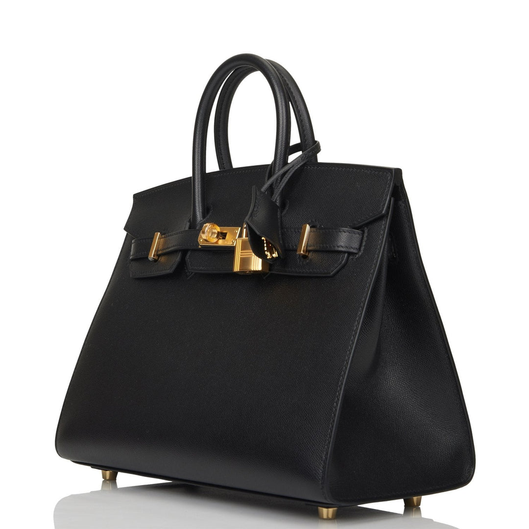 Hermes Birkin 25 Sellier Black Madame Gold Hardware