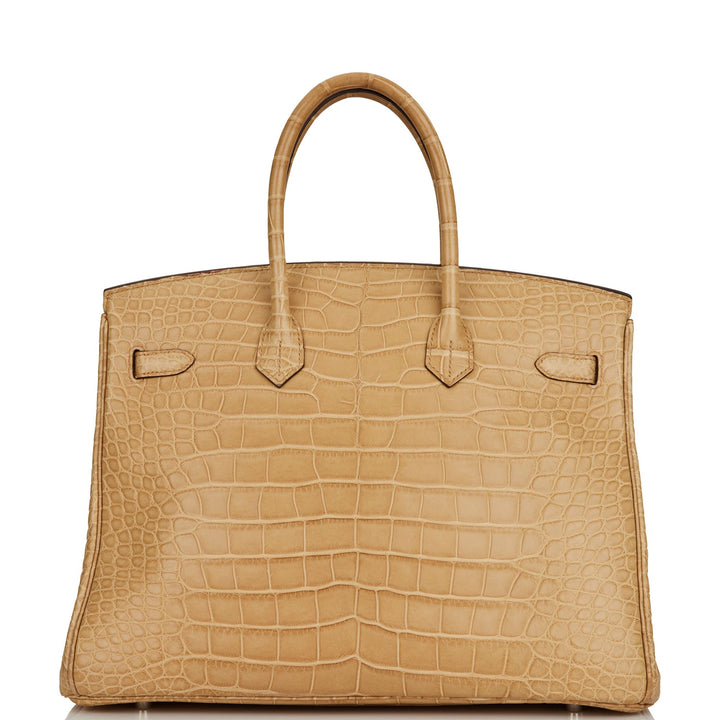 Hermes Birkin 35 Poussiere Matte Alligator Palladium Hardware