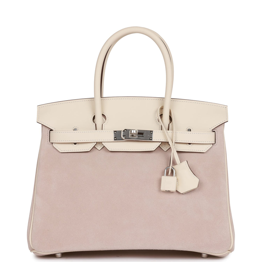 top quality Hermes Birkin 30 Glycine Grizzly and Nata Swift Palladium Hardware