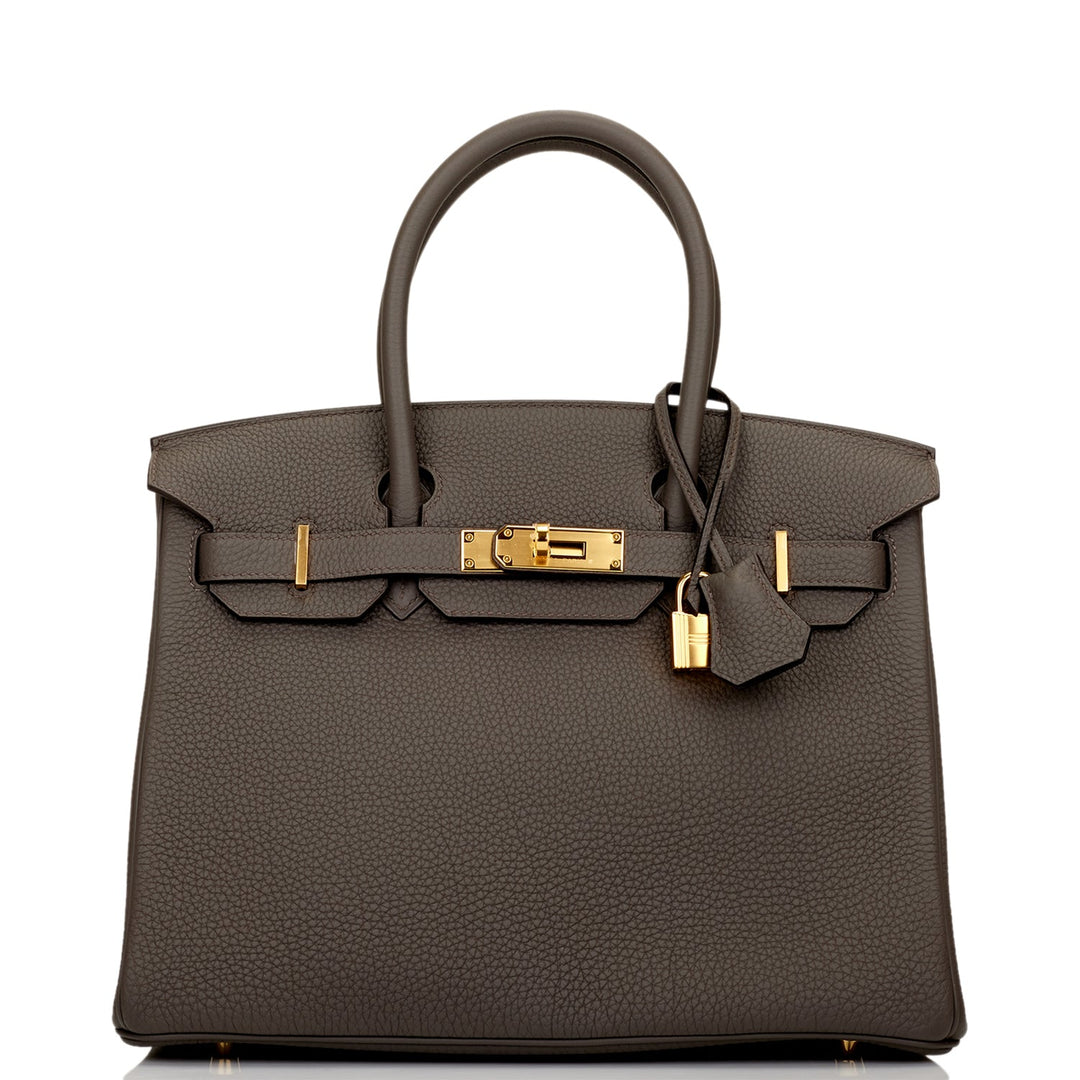 Top quality Hermes Birkin 30 Etain Togo Gold Hardware
