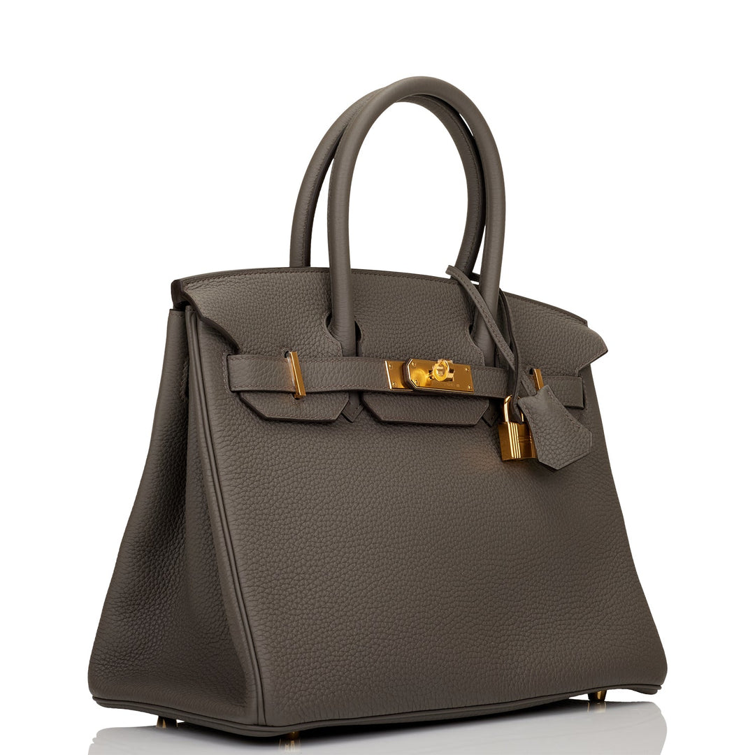 Top quality Hermes Birkin 30 Etain Togo Gold Hardware