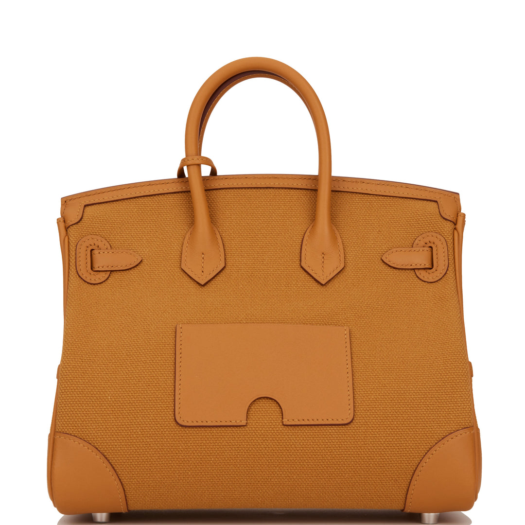 Hermes Birkin 25 Cargo Desert/Sesame Swift and Toile Canvas Palladium Hardware