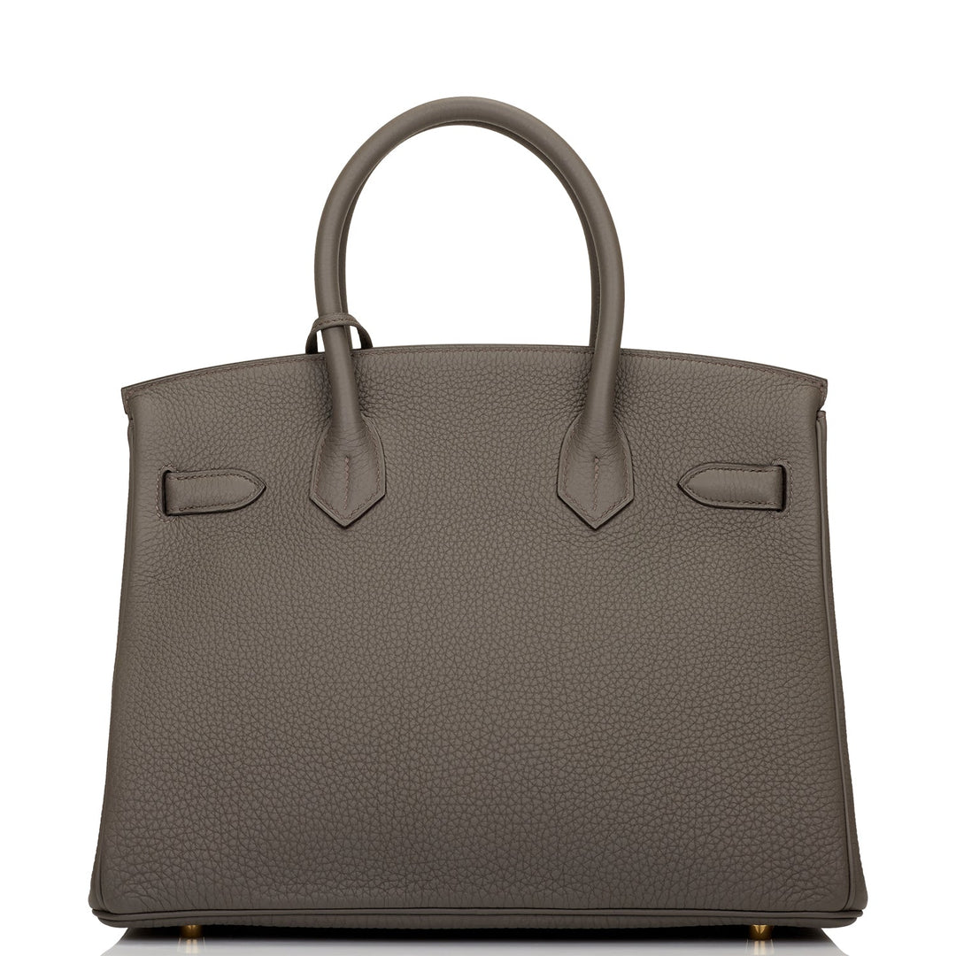Top quality Hermes Birkin 30 Etain Togo Gold Hardware