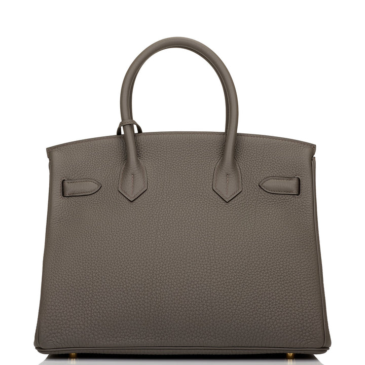 Top quality Hermes Birkin 30 Etain Togo Gold Hardware