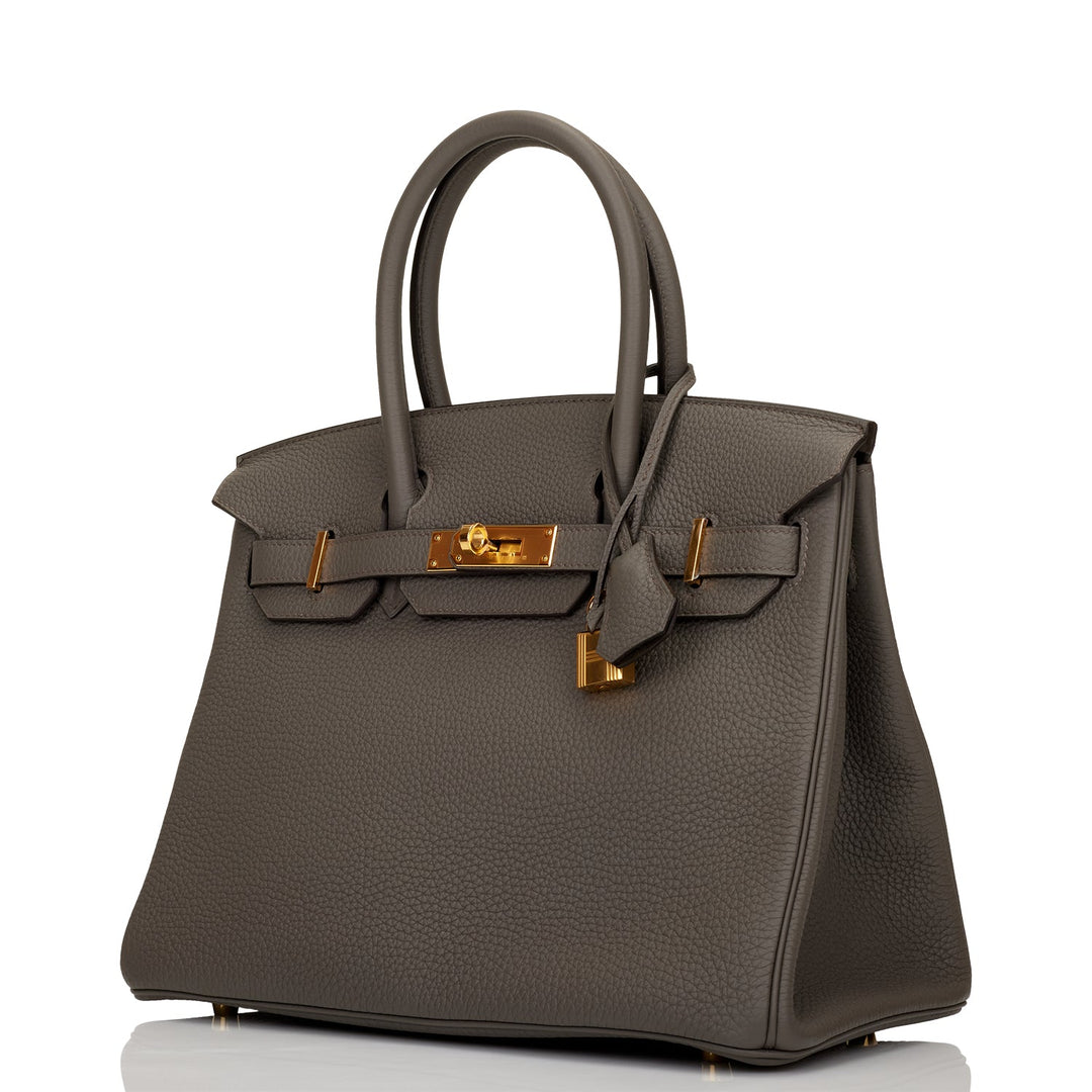 Top quality Hermes Birkin 30 Etain Togo Gold Hardware