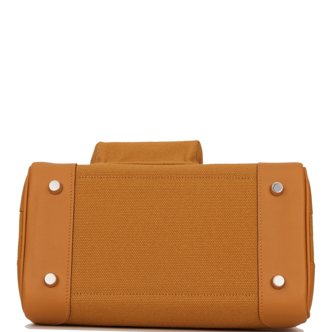 Hermes Birkin 25 Cargo Desert/Sesame Swift and Toile Canvas Palladium Hardware