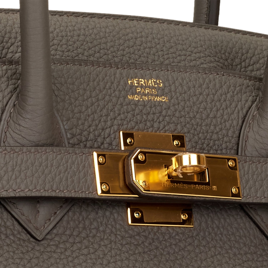 Top quality Hermes Birkin 30 Etain Togo Gold Hardware