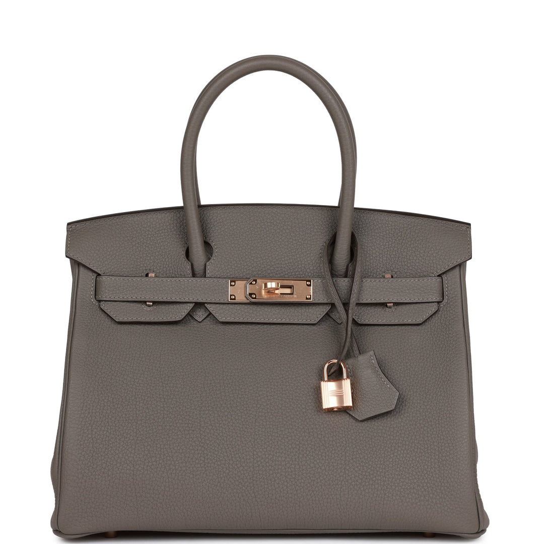 top quality Hermes Birkin 30 Gris Meyer Togo Rose Gold Hardware