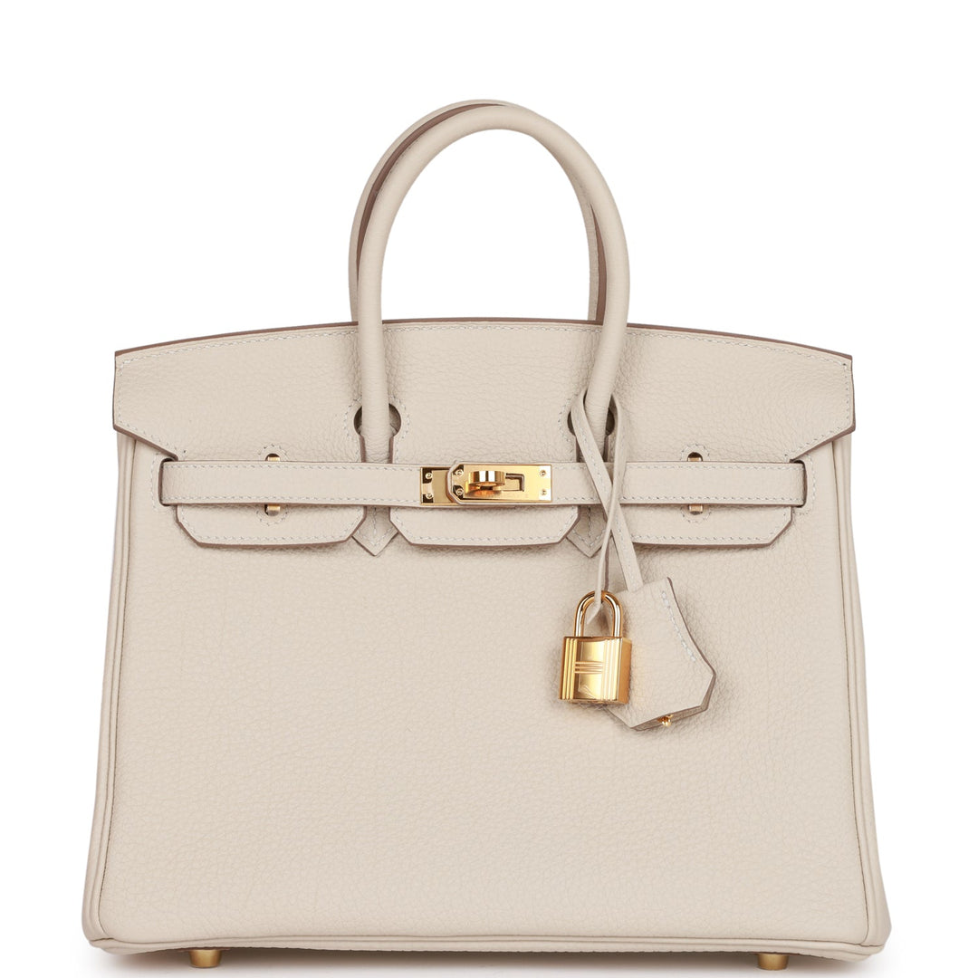 top quality Hermes Birkin 25 Craie Togo Gold Hardware