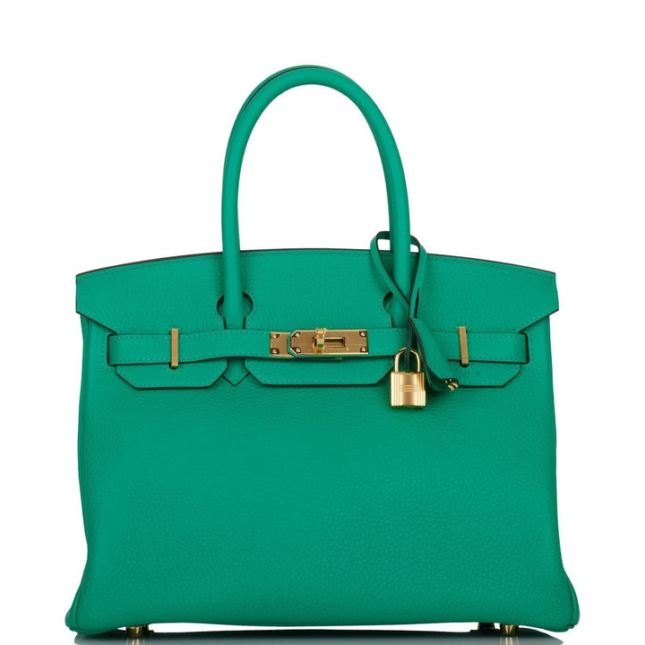 Top quality Hermes Birkin 30 Menthe Clemence Gold Hardware