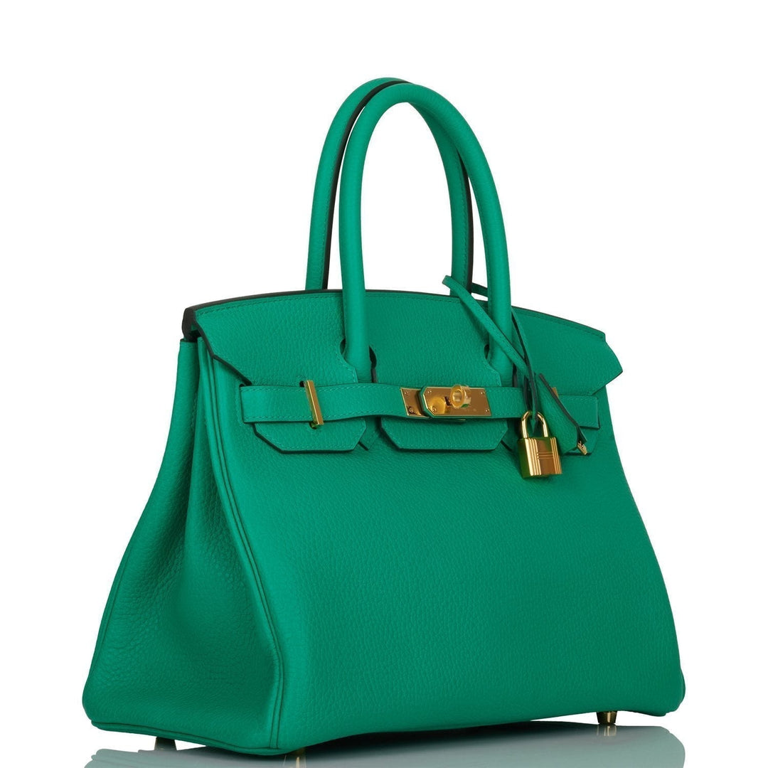 Top quality Hermes Birkin 30 Menthe Clemence Gold Hardware