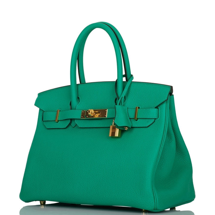 Top quality Hermes Birkin 30 Menthe Clemence Gold Hardware