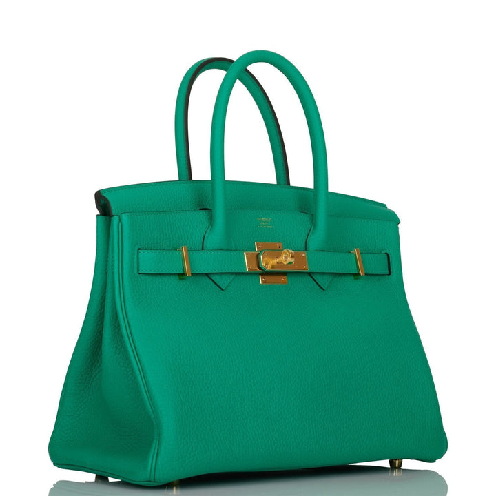 Top quality Hermes Birkin 30 Menthe Clemence Gold Hardware