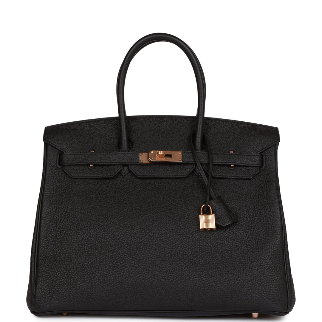 top quality Hermes Birkin 35 Black Togo Rose Gold Hardware