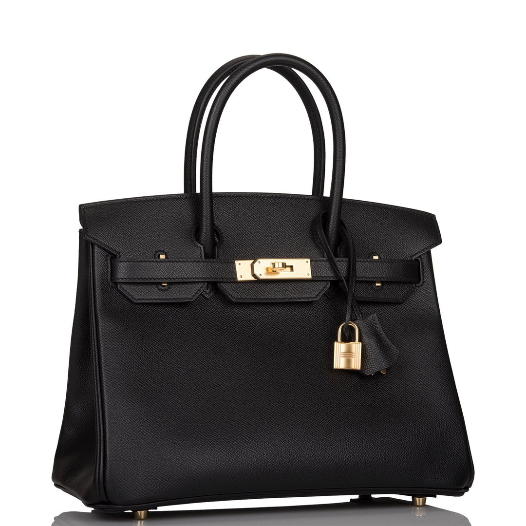 Premium Handmade Hermes Black Epsom Birkin 30cm Gold Hardware