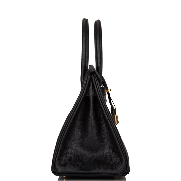 Premium Handmade Hermes Black Epsom Birkin 30cm Gold Hardware