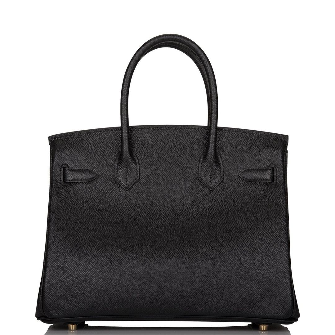 Premium Handmade Hermes Black Epsom Birkin 30cm Gold Hardware