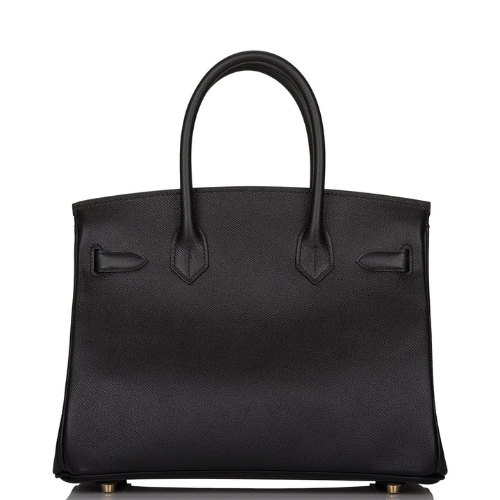 Premium Handmade Hermes Black Epsom Birkin 30cm Gold Hardware