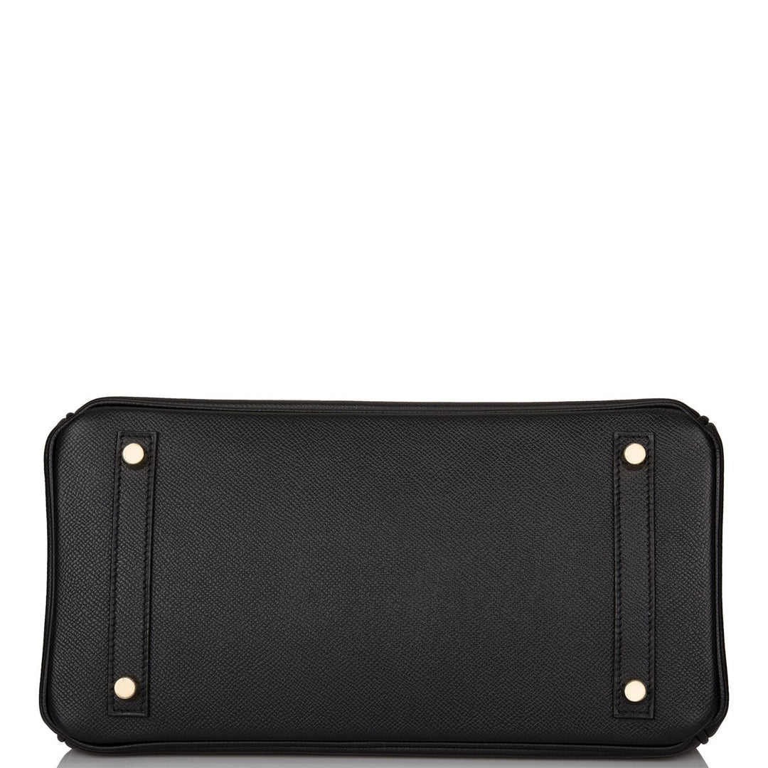 Premium Handmade Hermes Black Epsom Birkin 30cm Gold Hardware
