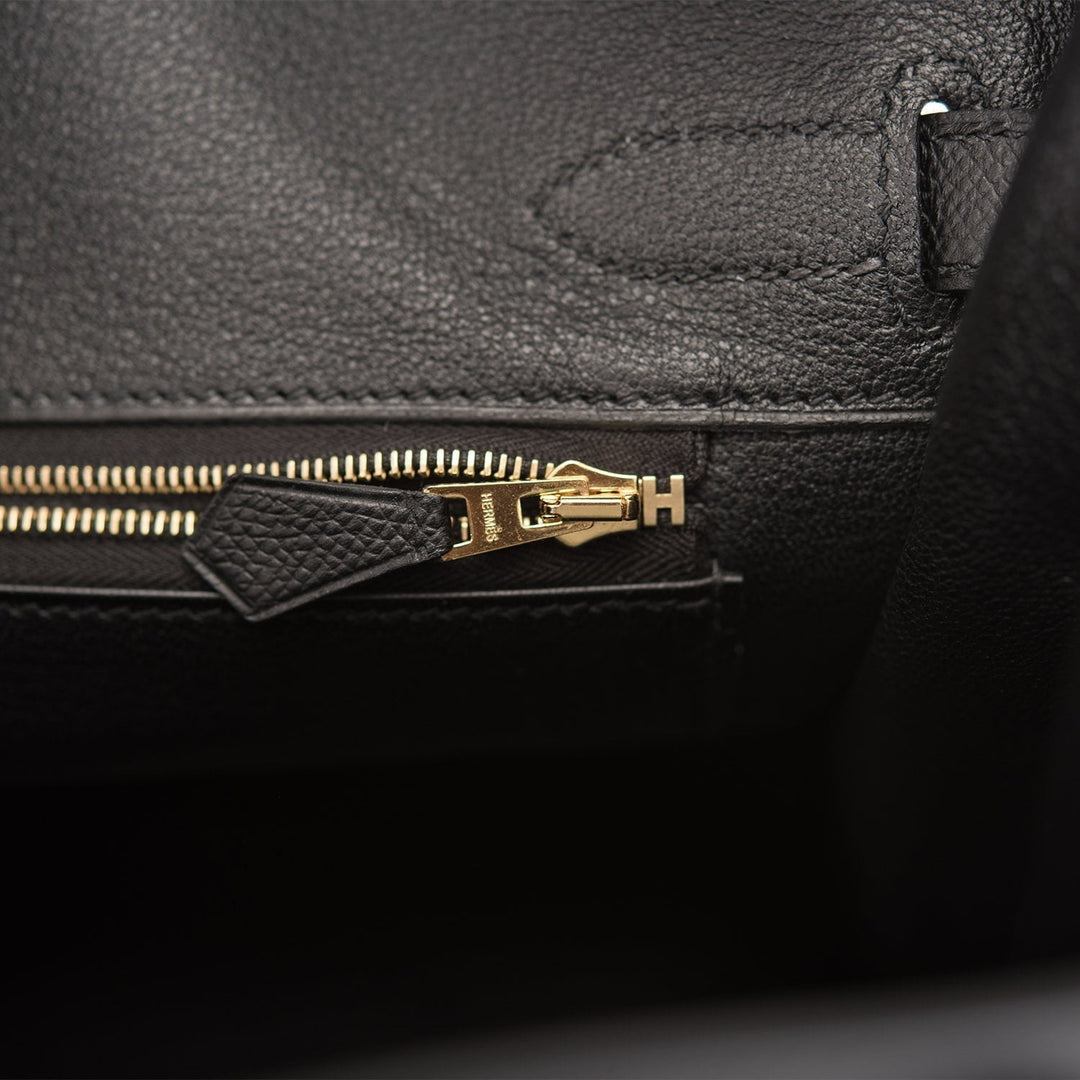 Premium Handmade Hermes Black Epsom Birkin 30cm Gold Hardware