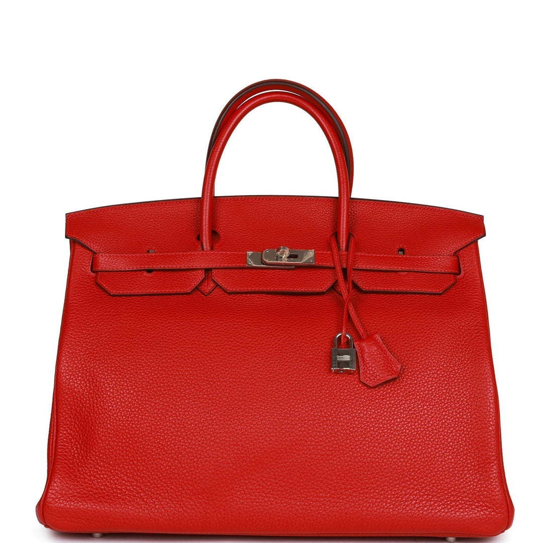 top quality Hermes Birkin 40 Rouge Casaque Togo Palladium Hardware